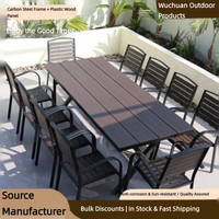 Tables et chaises de patio modernes, durables et imperméables avec structure en acier au carbone pour la cour, le jardin et le parc