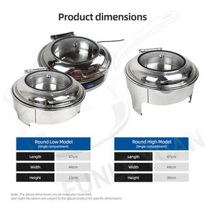 Chauffe-Plat Électrique Commercial FLEY en Acier Inoxydable avec Charnière Hydraulique pour Hôtels, Restaurants, Buffets et Traiteurs - Product Image 2