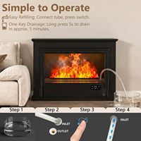 Kalsubo Cheminée à vapeur d'eau noire de 40 pouces avec manteau décoratif, flamme 3D tactile, humidificateur, remplissage d'eau facile, confortable