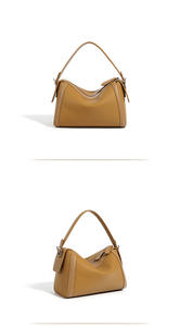 Bolso bandolera de hombro de gran capacidad de invierno de piel de vaca auténtica con logotipo personalizado, bolsos de cuero de alta calidad para mujer - Product Image 5