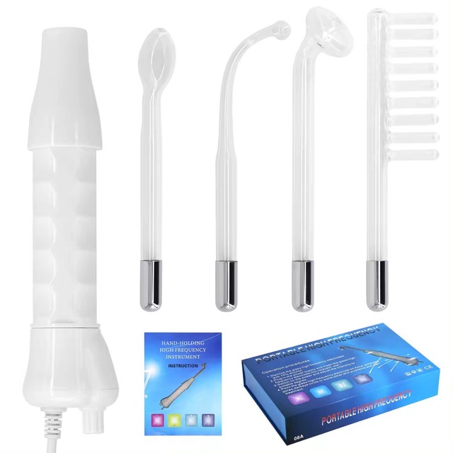 Skin Care 4 in 1 Electrotherapy Wand Portable Handheld Skin Therapy Wand High Frequency Facial Machine for Women
