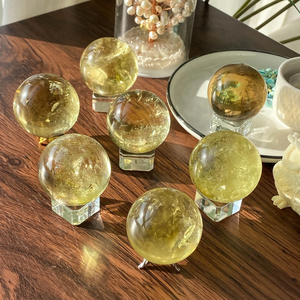 도매 하이 퀄리티 투명 황수정 구 치유 크리스탈 석영 공 공예 가정 장식 - Product Image 5