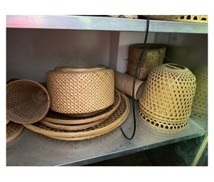 Juego de Cestas Tejidas de Bambú Hechas a Mano, Contenedores de Almacenamiento Tradicionales para Decoración Rústica del Hogar - Product Image 1