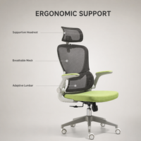 Chaise de bureau ergonomique en maille pivotante avec appui-tête réglable, support lombaire et base en nylon – Vente en gros