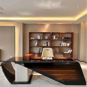 Juego de escritorio y silla ejecutiva de lujo en forma de L para el hogar Fácil montaje para el presidente CEO Director de oficina o Big Boss - Product Image 1