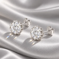 Boucles d'oreilles clous en diamant CVD de laboratoire, testées au diamant, en argent sterling 925, bijoux fins pour femmes, vente chaude