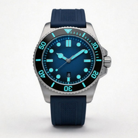 Montre mécanique automatique en titane OEM personnalisée avec bracelet en caoutchouc FKM, mouvement SW200-1, étanche 20 bars, lumineuse BGW9, de luxe, pour plongée