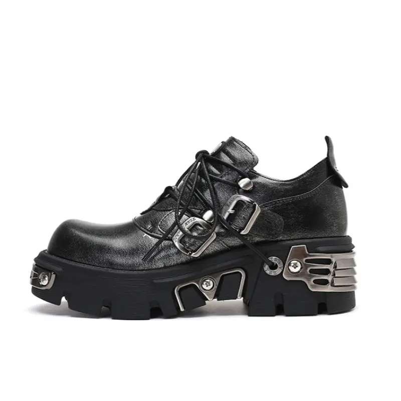 New Trendy Couples Gothic Rock Thick Sole Trendy Shoes Y2K Unisex Punk Style Sports Shoes