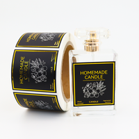 Étiquette de bougie en BOPP brillant résistant aux rayures et imperméable, autocollante, imprimée sur mesure pour pot d'aromathérapie