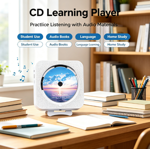 Lecteur CD/DVD mural portable, directement de l'usine, avec haut-parleur HiFi 10W intégré, radio, minuterie et télécommande, pour la maison et le bureau. - Product Image 4