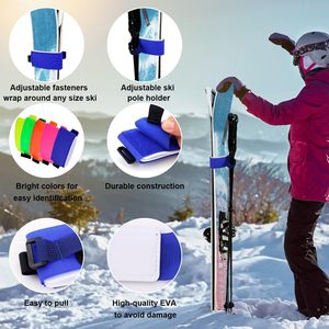 Cinghie Premium per Sci 2-in-1 Regolabili in EVA, Cinghie per Trasporto Sci e Snowboard con Supporto per Bastoncini, Protettive - Product Image 3