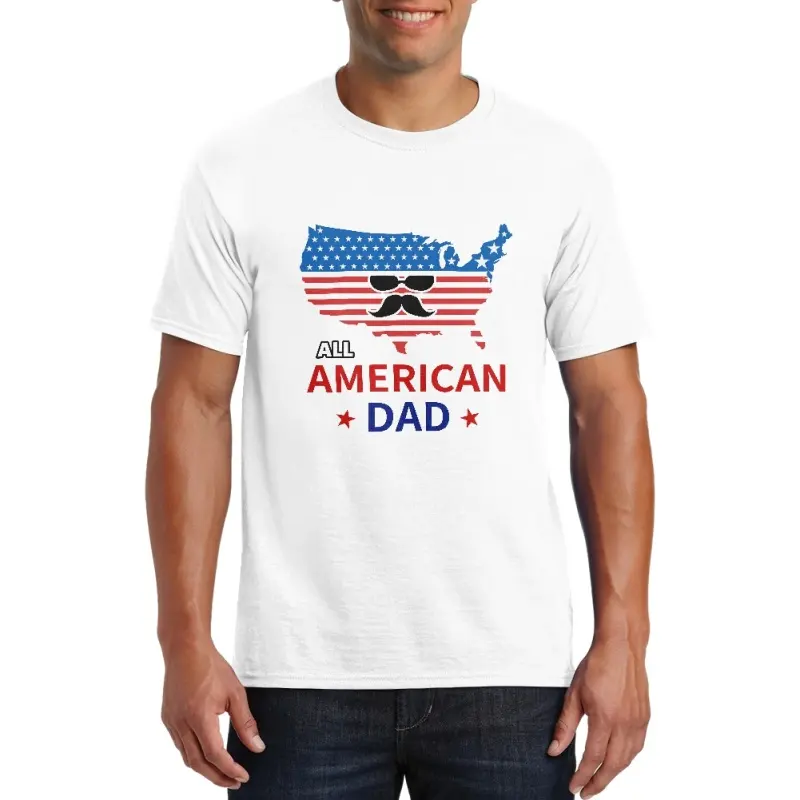 14 de julio Día DE LA Independencia Americana Camiseta de algodón Precio de fábrica al por mayor Tops de verano para hombres Camisetas casuales de manga corta para hombres 2024
