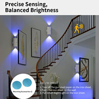 Veilleuse à détecteur de mouvement à LED Lampe murale magnétique sans fil rechargeable pour escaliers Chambre à coucher Couloir Cour