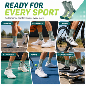 Chaussettes de basket-ball personnalisées pour hommes, logo et design personnalisés de haute qualité, respirantes, anti-humidité, chaussettes de sport - Product Image 6