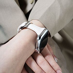 Correas de Cuero Genuino de Lujo <span class=keywords><strong>para</strong></span> <span class=keywords><strong>Apple</strong></span> <span class=keywords><strong>Watch</strong></span> <span class=keywords><strong>Ultra</strong></span> 2 3 Series 11/10/9/8/7, Diseño Delgado y Elegante <span class=keywords><strong>para</strong></span> <span class=keywords><strong>Mujer</strong></span> - Product Image 5