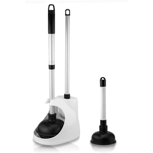 Brosse de toilette et déboucheur de toilettes Yaolan en silicone TPR avec manche en acier, support inclus, personnalisable avec logo, en stock – Meilleures ventes - Product Image 1