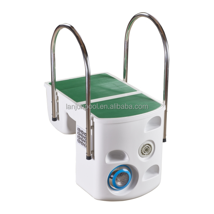 White pipeless pool filter