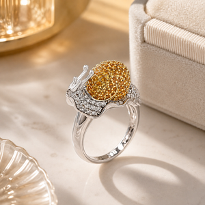 Anello a Forma di Lumaca Scintillante per Donne, Anello di Tendenza in Stile Coreano e Giapponese, Gioiello da Dito Carino - Product Image 3