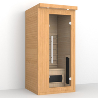 Cabine de sauna infrarouge lointain individuelle en bois de pruche pour intérieur, thérapie par chaleur sèche, spa à domicile, détox