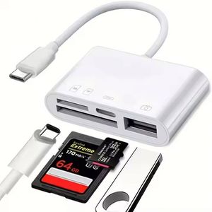 เครื่องอ่านการ์ด SD แบบ4 in 1ชนิด C OTG ตัวแปลงข้อมูล USB3.0การ์ด TF SD แบบพกพา - Product Image 1