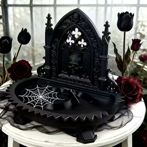 Bandeja Organizadora de Joyas con Diseño de Calavera Gótica Impresa en 3D, Estilo Retro Oscuro para Halloween - Product Image 2