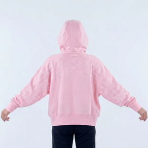 เสื้อฮู้ดสีชมพูสำหรับผู้หญิง คุณภาพพรีเมียม สีพื้น ทรงปกติ ผ้าฝ้ายถัก 100% ระบายอากาศได้ดี เหมาะสำหรับใส่ในฤดูใบไม้ร่วง - Product Image 1
