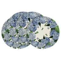 Set de 4 sets de table ronds en polyester motif Hortensia aquarelle Artoid Mode, 14 pouces, pour décoration de table d'été