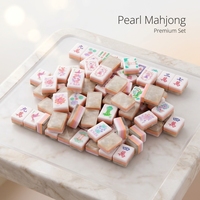 Jeu de Mahjong américain moderne, 4 couches empilables, supports en acrylique à imprimé léopard, 160 tuiles, jeu familial complet pour l'intérieur, Mahjong Perle