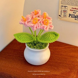 Flores Artificiales Tejidas a Mano en Maceta, Lirio de los Valles, Decoración para el Hogar, Regalo para el Día de la Madre, Ramo de Girasoles - Product Image 6