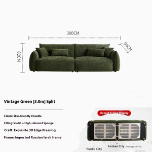 Divano di Design in Tessuto Verde Stile Bauhaus Retrò di Alta Qualità per Piccoli Appartamenti, Uso in <span class=keywords><strong>Soggiorno</strong></span> - Product Image 5