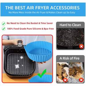 Food Grade BPA-Free Non-Stick Air Fryer Oven Basket Liners Reusable Silicone Silicon Safe Kitchen <b>Accessory</b> - Product Image 5