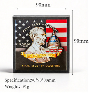 Stock USA 250e Anniversaire Aigle Chauve 90x90mm Pièce Unique Boîte Cadeau Décoration Fête de l'Indépendance Cadeau de Collection Souvenir - Product Image 6