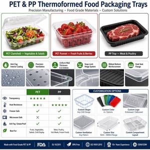 Kotak Plastik Transparan untuk Toko Roti, Wadah Thermoform PET PP PS, Layanan Pemotongan, Display Kue Donat Pastry, Model Uplastech yang Dapat Disesuaikan - Product Image 5