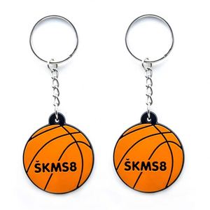 Porte-clés personnalisé 2D en PVC, porte-clés de basket-ball, porte-clés en silicone souple, porte-clés de football en caoutchouc - Product Image 1