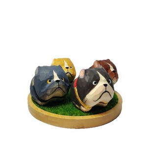 Figura de Perro de Madera, Raza American Bully, Tallada en Madera de Tilo, Decoración de Escritorio Estilo Rústico, Pieza Única, Regalo - Product Image 5