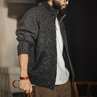 Pulls pour hommes Maden – Cardigan zippé à col montant en maille épaisse, style Old Money, veste chaude, tendance automne 2026