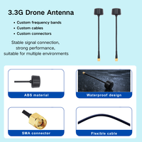 Antenne FPV UAV 3,3 GHz à polarisation verticale 50 Ohm VSWR≤1,5 Boîtier ABS Connecteur de fréquence personnalisé OEM ODM