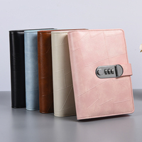 Couverture en cuir à impression personnalisée A6 classeur rechargeable Carnet de notes de budget agenda quotidien avec carnet de travail à serrure à combinaison