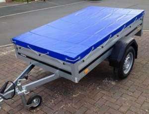 हॉट बिक्री कस्टम 7x4 8x5 1000d pvc लेपित वाटरप्रूफ सादा ट्रक कार्गो यूटिलिटी ट्रेलर कवर बॉक्स ट्रेलर टार्प 10 पीसी रबर बंजी - Product Image 3