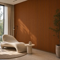 Panneau mural décoratif en bois de teck WYRAX, panneau mural rainuré WPC 160*24mm 2.9m pour un intérieur moderne de salon de détente