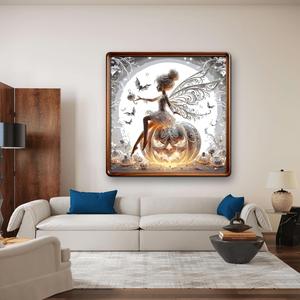 Peinture HJ prête à être expédiée, personnages de dessins animés, peinture acrylique DIY par numéros, 35*35cm, kit sur toile encadrée - Product Image 2
