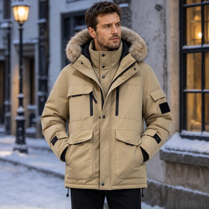 Veste d'hiver rembourrée pour homme, style streetwear, avec capuche et fourrure, sur mesure, grande taille, résistante, marque privée OEM, TKAN1096 - Product Image 2
