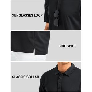 Camiseta Personalizada de Manga Corta Negra para Hombre, Tejido Piqué, Transpirable, de Secado Rápido, Color Sólido Informal, Corte Regular, 100% Poliéster - Product Image 5