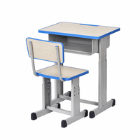 Ensemble de bureau et chaise ergonomiques pour enfants, réglables en hauteur, table individuelle pour élèves du primaire, mobilier de classe