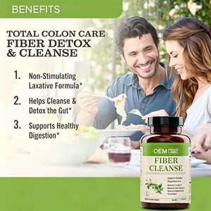 Cápsulas de Fibra para el Cuidado del Colon con Mezcla de Hierbas, Prebióticos y Enzimas Digestivas para la Salud Intestinal, Digestión Saludable y Desintoxicación - Product Image 3
