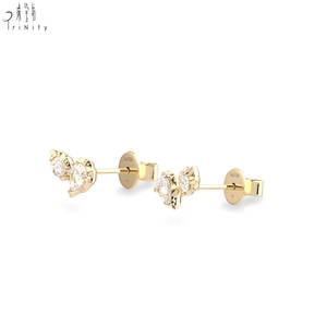 Pendientes de diseño antiguo, nueva colección en oferta, venta al por mayor, con diamantes naturales talla rosa, oro amarillo de 18 quilates, para parejas. - Product Image 4