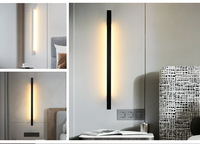 Lámpara de Pared LED Lineal Extra Larga Minimalista, Aplique de Pared de Aluminio para Pared de Fondo de Villa, Decoración Interior Contemporánea