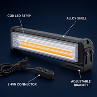 2 Stück COB LED Stroboskop-Lichtleiste 12/24V Notfall-Warnleuchte Grill-Blinklicht für LKW SUV 9 Blitzmodi 5 Farben IP43
