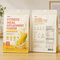 Sachet refermable personnalisé en Mylar de qualité alimentaire à 8 soudures latérales pour poudre protéinée, substitut de repas, et poudre nutritionnelle