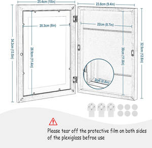 Cadre photo pour œuvres d'art d'enfants, interchangeable, en bois blanc avec verre incassable, pour collection d'enfants - Product Image 3